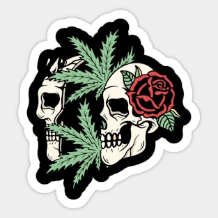 420 and skull Sticker